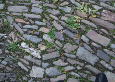 Das Foto zeigt Straßenpflaster in Goslar, fotogrfiert im Oktober 2022